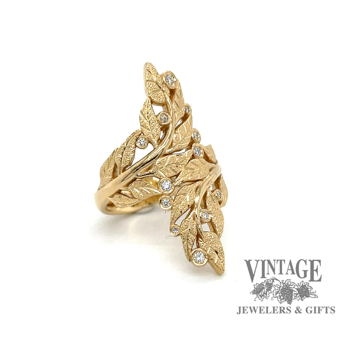 Real 14K Solid Gold Olive Leaf Ring | eBay